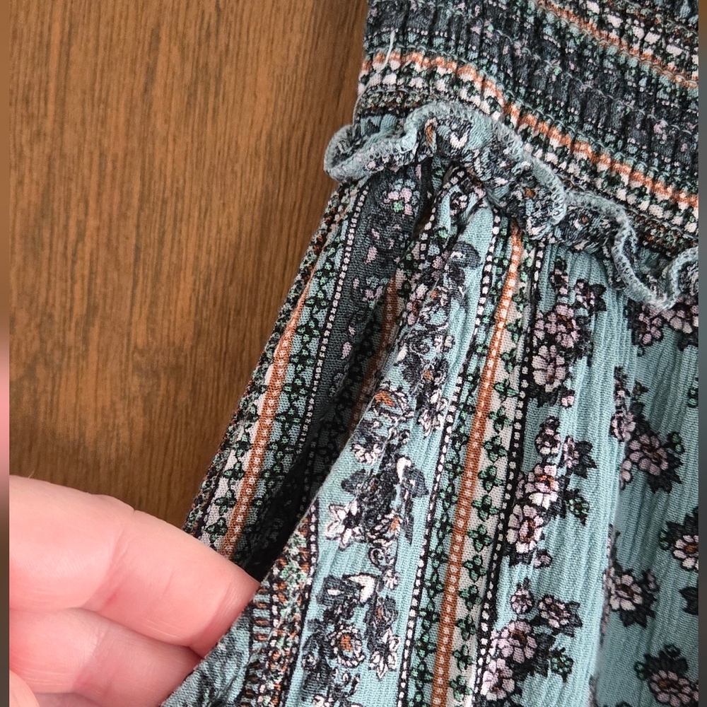Kingston Grey Blue Patterned Wide Leg Pants - Picture 4 of 8